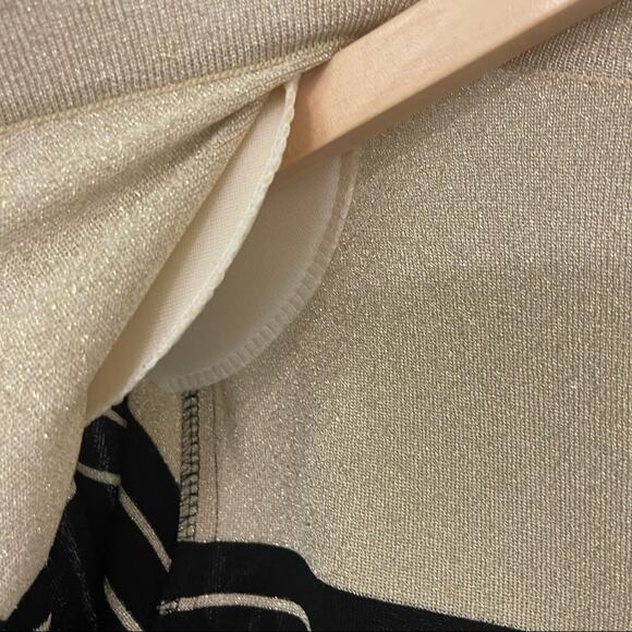 EXCLUSIVELY MISOOK Knit Cardigan Lurex Gold & Black Stripe Business Extra Small - Picture 6 of 8